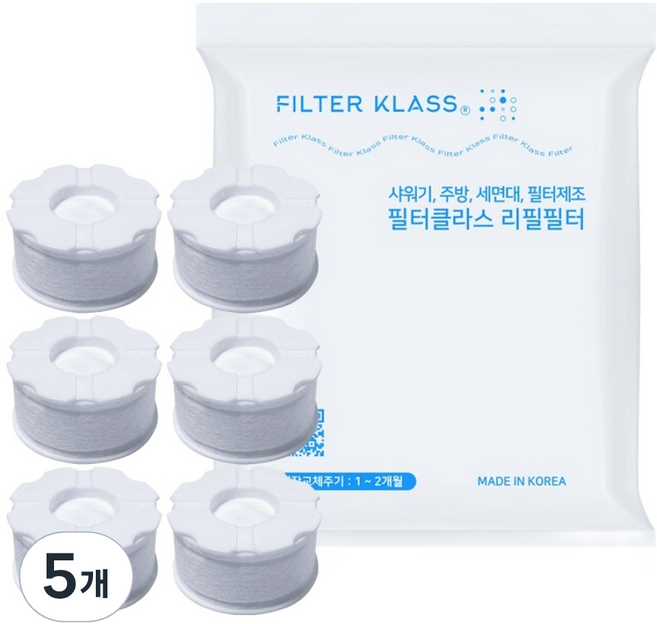 필터클래스 바디럽 퓨어썸 호환 베이직 세면대 필터 6p, 5개, 무향