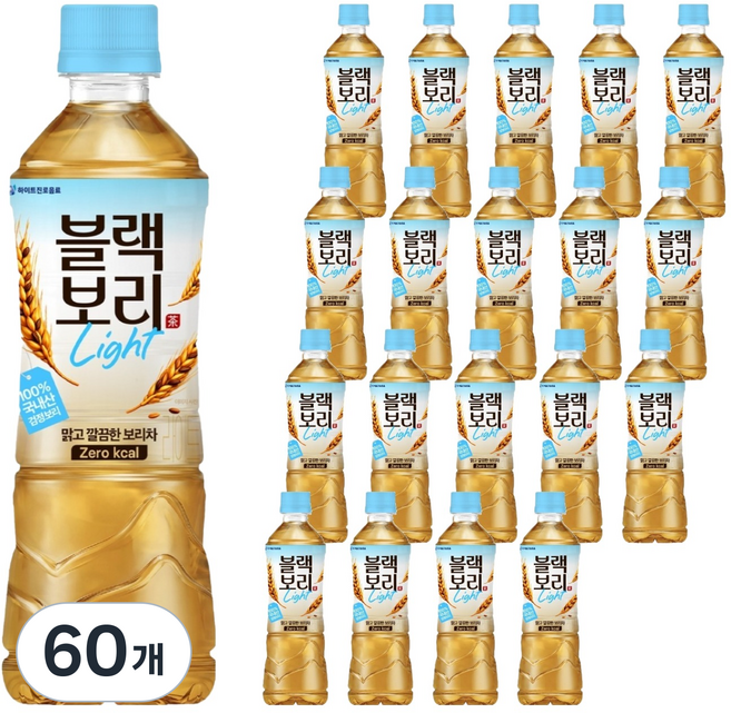 하이트진로 블랙보리 라이트 제로 칼로리, 60개, 500ml
