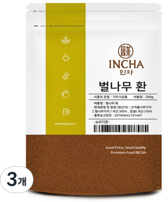 인차 벌나무 환, 3개, 200g