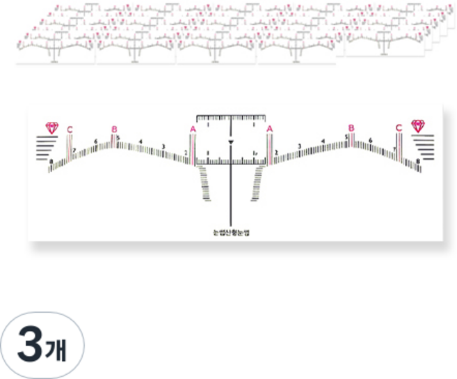 눈썹 디자인 스티커자 50p, 눈썹산형, 3개