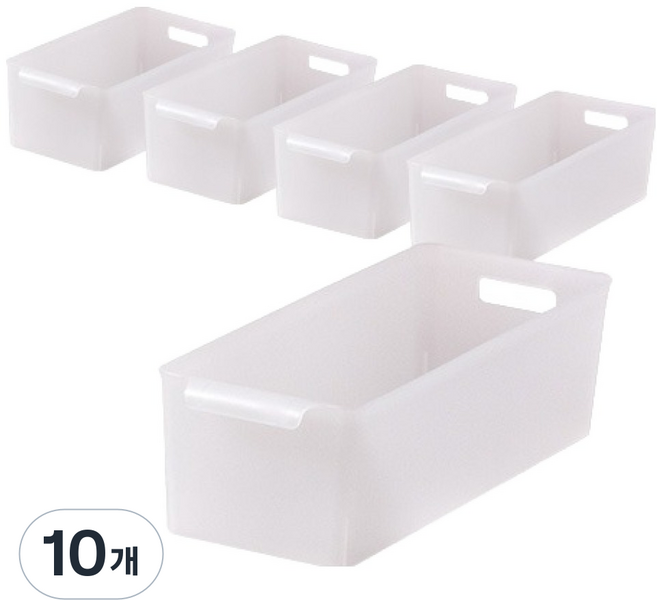 이즈리빙 팬트리 손잡이 바스켓 바구니, 반투명, 10개