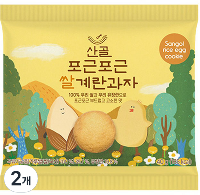 에코맘의산골이유식 산골쌀쿠키, 쌀계란, 40g, 2개