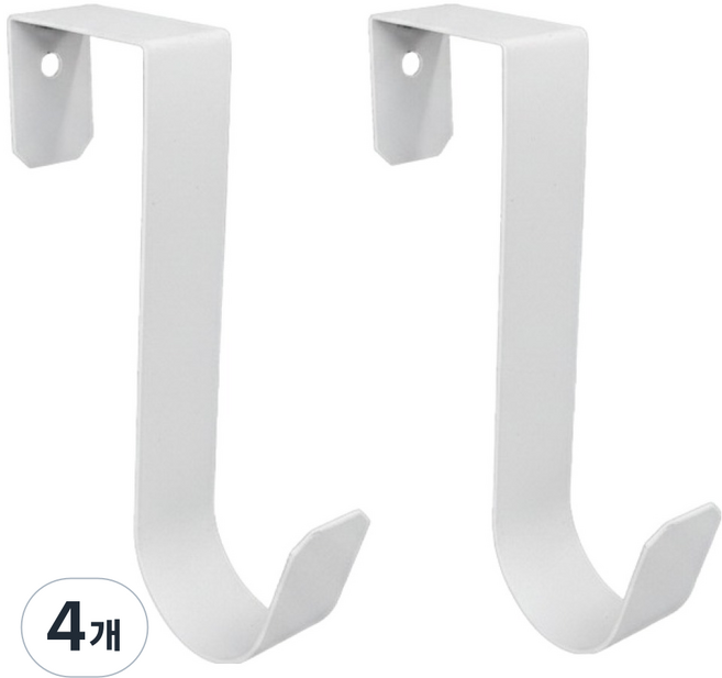 마켓피아 문 옷걸이 걸이형 후크 다용도 정리 도어훅, 화이트, 4개
