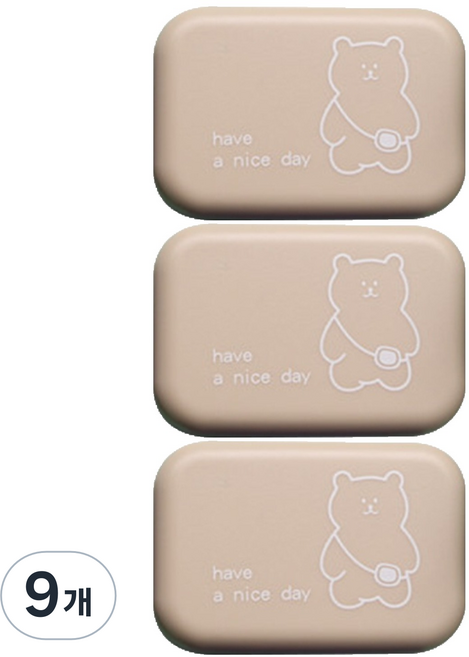 소울리치 심플 콘텍트렌즈 케이스, 백팩베어 베이지, 9개