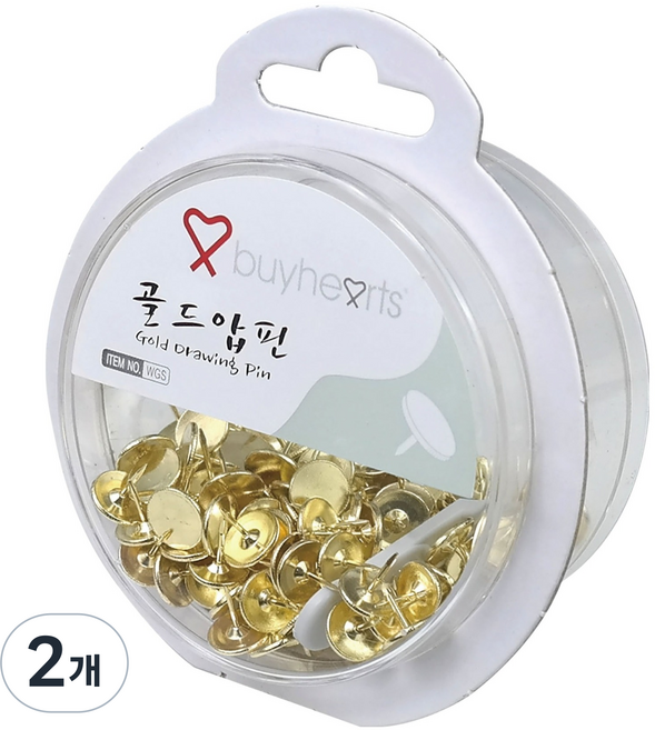 buyhearts 世界金色圖釘 WGS, 2個, 145入