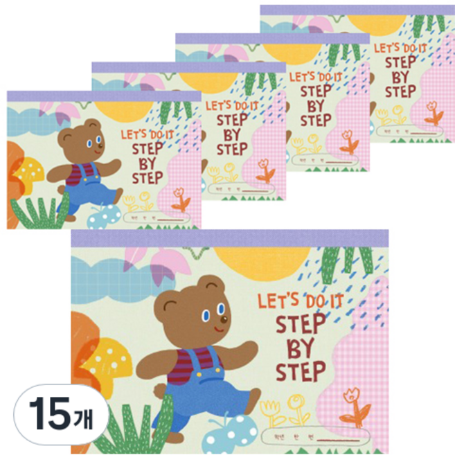 헬로우모리스 한걸음씩 15칸 노트, 혼합색상, 15개