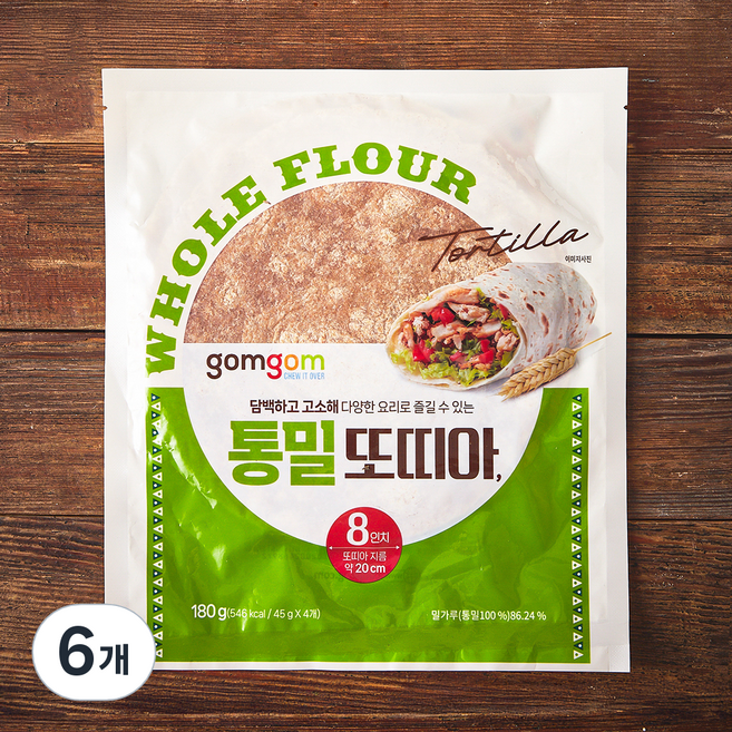 곰곰 통밀또띠아 8인치, 180g, 6개