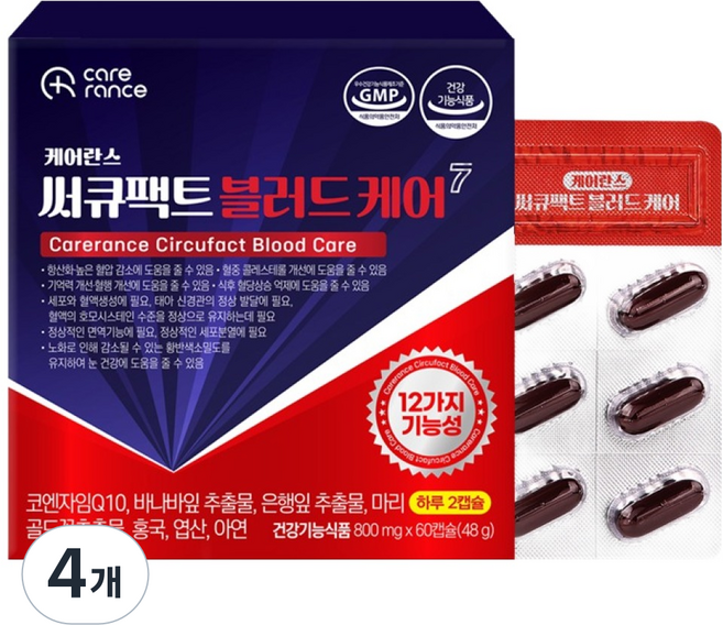 케어란스 써큐팩트 블러드케어 7 48g, 4개, 60정