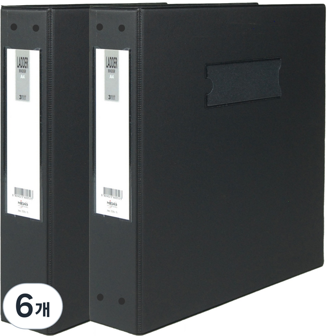 마이다스 PVC 고주파 A4 사다리 바인더 3공 5cm, 흑색, 6개