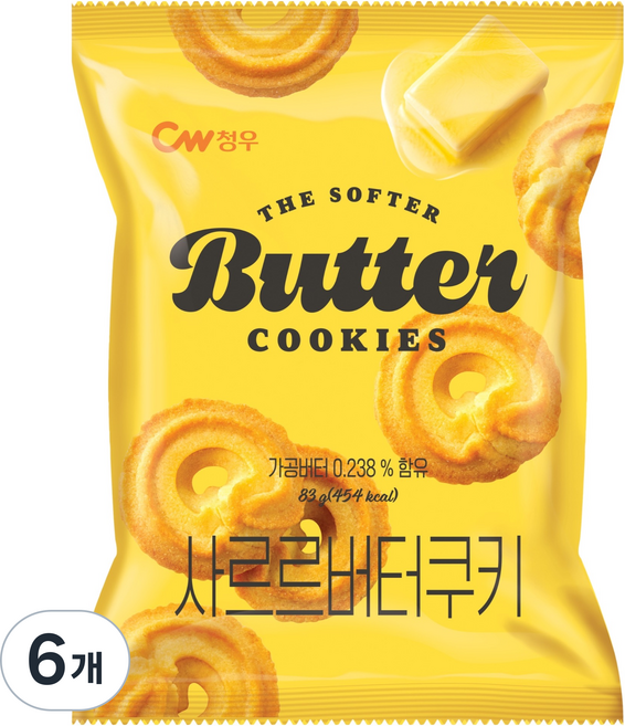 청우식품 사르르 버터쿠키, 6개, 83g
