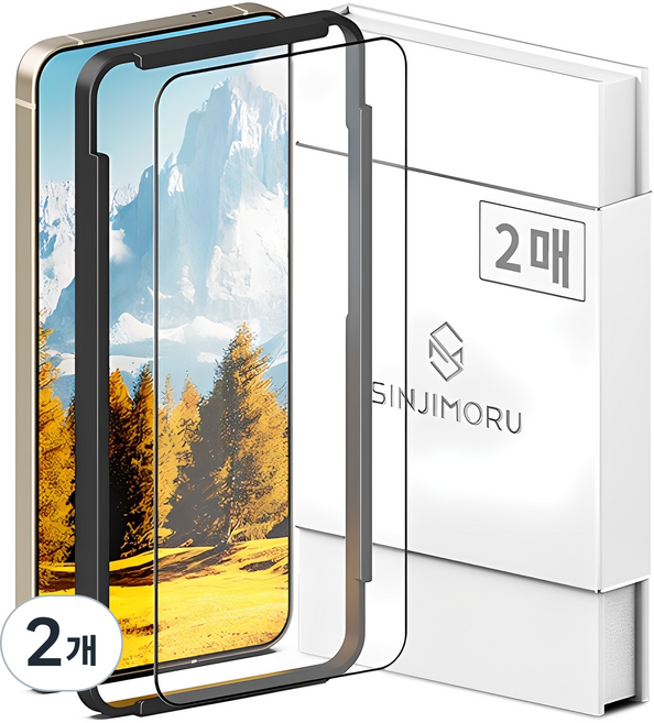 SINJIMORU 全覆蓋曲面鋼化玻璃手機螢幕保護貼 2入, 2個