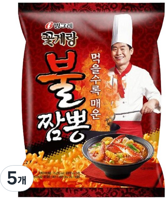 빙그레 꽃게랑 불짬뽕, 70g, 5개
