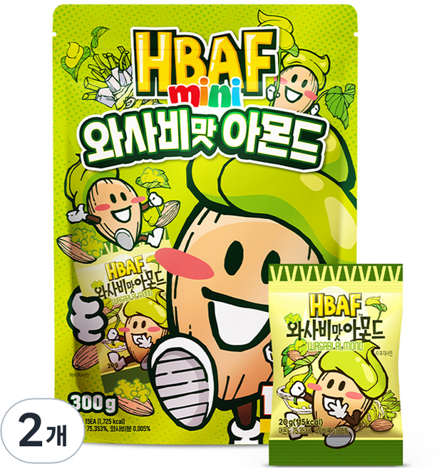 바프 와사비맛 아몬드 15p, 300g, 2개