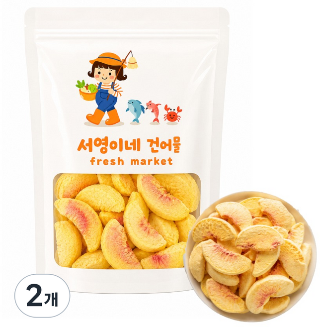 서건푸드 동결건조 복숭아, 100g, 2개
