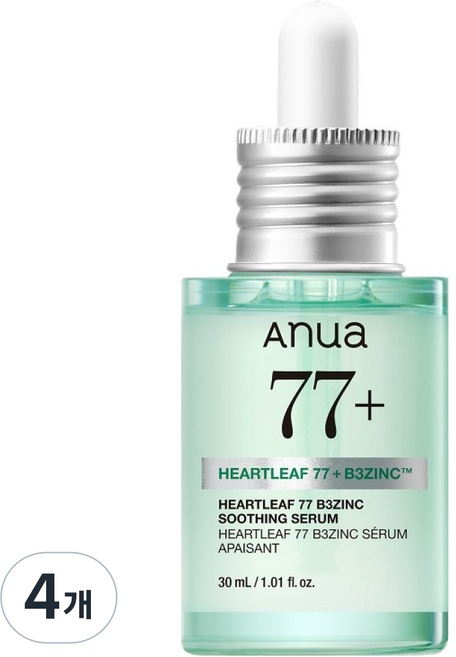 아누아 어성초 77 B3징크 트러블 세럼, 4개, 30ml