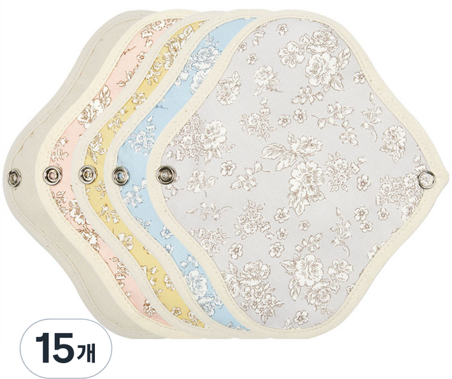 위즐리 면생리대 색상골고루, 미니 무방수, 1개입, 15개