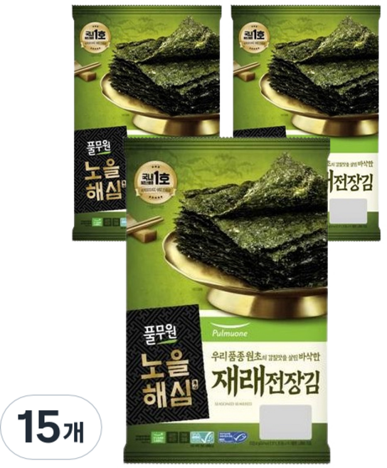 풀무원 노을해심 조미 전장김, 20g, 15개