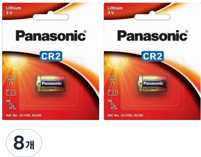 파나소닉 리튬 CR2 3V 건전지, 1개입, 8개