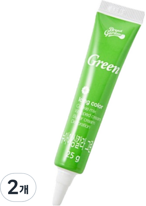 브레드가든 아이싱칼라 식용색소 그린, 25g, 2개