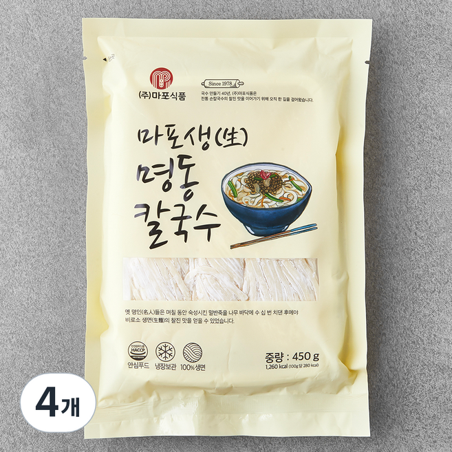 마포식품 마포 생 명동 칼국수, 450g, 4개