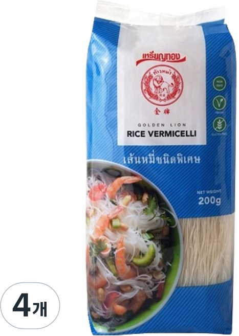 골든라이온 라이스 버미셀리 쌀국수면, 200g, 4개