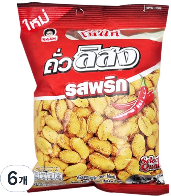 Koh-Kae 大哥 辣味花生, 78g, 6個