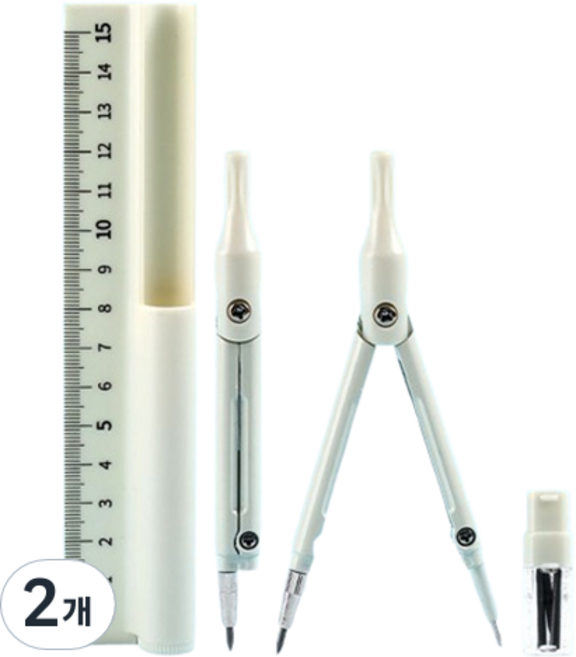 영바영 컴퍼스 자 연필 세가지 올인원 베이지, 2개