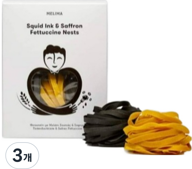 Melima 魷魚墨汁&番紅花雞蛋義大利寬麵, 3個, 250g