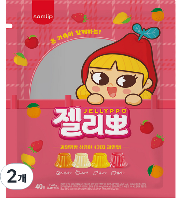 삼립 젤리뽀 40p, 2.4kg, 2개