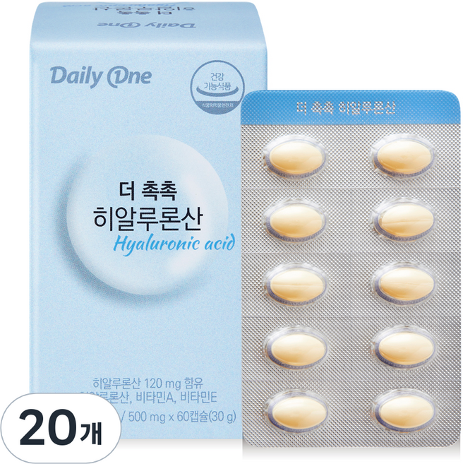 데일리원 더 촉촉 히알루론산 30g, 60정, 20개