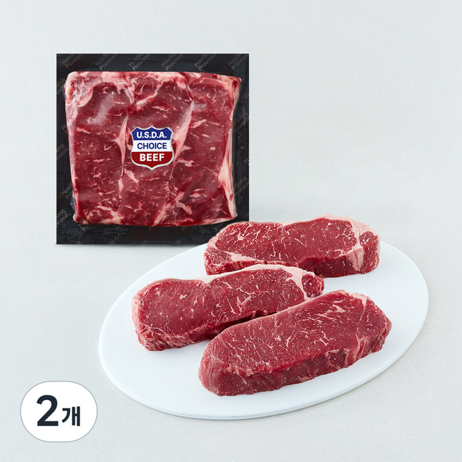 미국산 초이스 채끝 스테이크 (냉장), 2개, 1kg