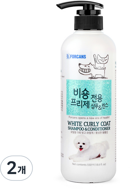 포켄스 비숑프리제 전용 샴푸 앤 린스, 550ml, 1개입, 2개