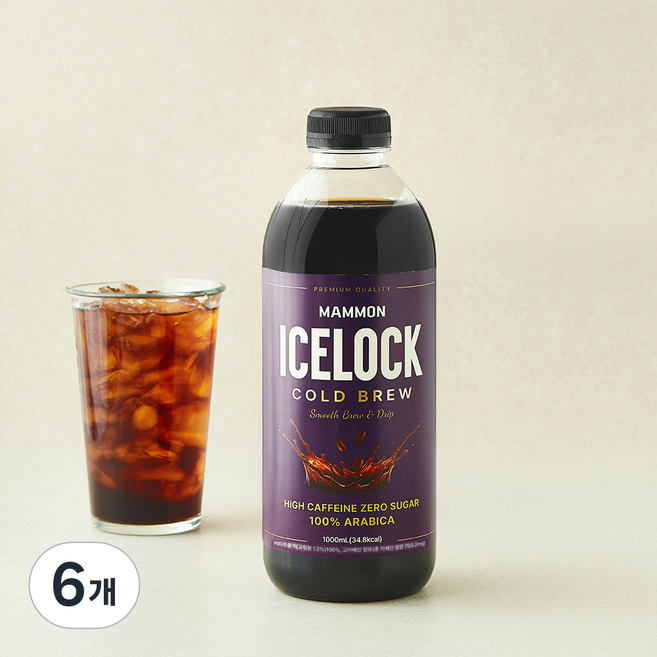 마몬 ICE LOCK 케냐 블렌드 콜드브루 RTD, 6개, 1L