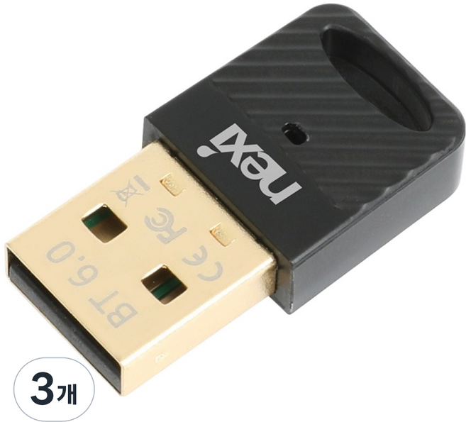 넥시 블루투스 V6.0 EDR 동글 NX1581, NX-BT60-EDR, 블랙, 3개