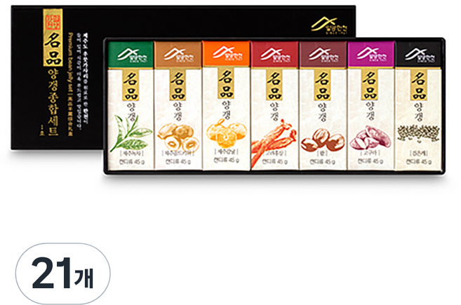 밀양한천 명품 양갱 선물세트 1호, 21개, 45g