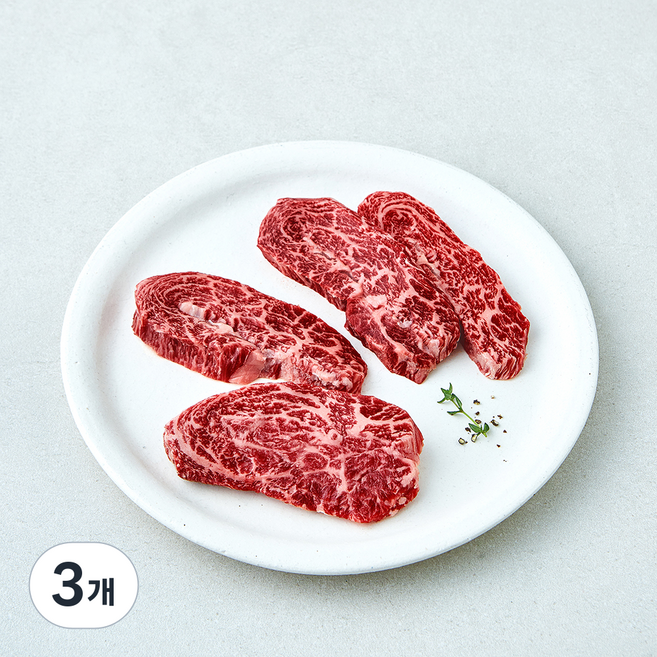 전통참한우 새우살 1+등급 구이용 (냉장), 3개, 200g