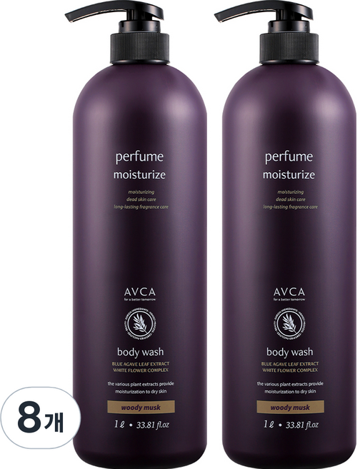 아브카 퍼퓸 대용량 바디워시 우디머스크, 1L, 8개