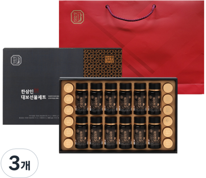 한삼인 홍삼 대보 선물세트 2호 + 쇼핑백, 3개