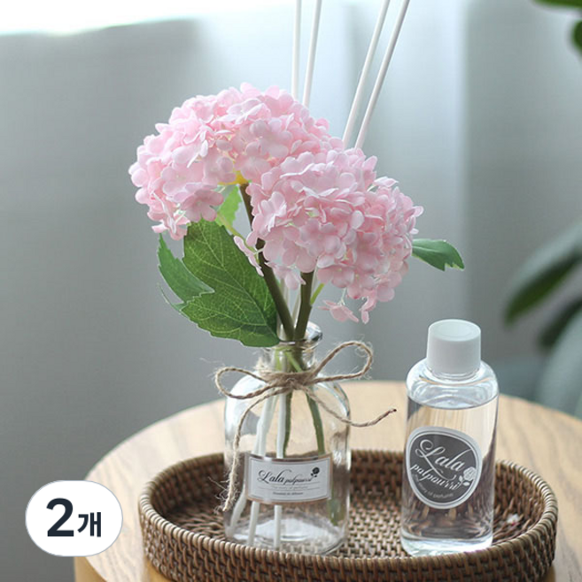 라라포푸리 벚꽃 디퓨저 병 + 용액 100ml + 수국 핑크 + 스틱 4p + 선물박스 세트, 2. 일랑일랑, 2개