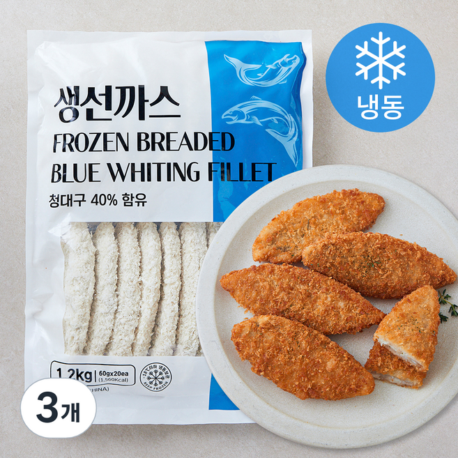 농우 생선까스 (냉동), 1.2kg, 3개