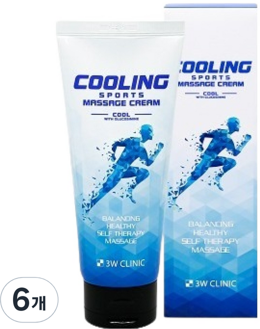 3W클리닉 쿨링 스포츠 마사지 크림, 6개, 120ml