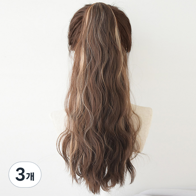 하이유니 브릿지 포니테일 가발 56cm, 다크브라운, 3개