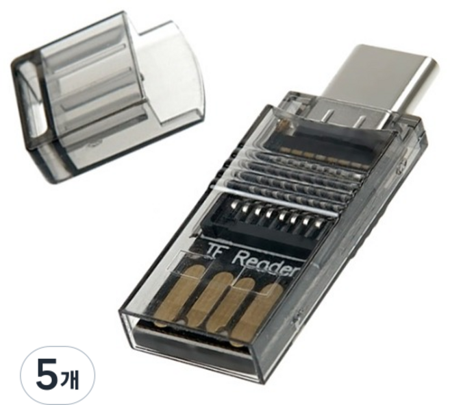 컴스 USB 3.1Type C 카드리더기TF 메모리 카드 Micro SD USB 2.0 Type A USB, 혼합색상, IF784, 5개