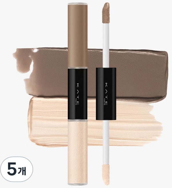 케이트 3D Creator 듀오 그레이시 브라운 쉐딩 편광 하이라이터 4.5g, EX 2 지브라 메탈, 5개