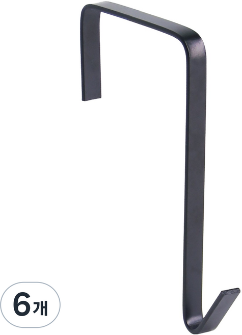 온지 현관문 수납 욕실 옷 걸이, 블랙, 6개