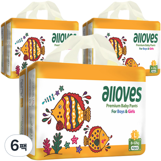 올러브 프리미엄 팬티형 기저귀 남녀공용, 대형(L), 252매