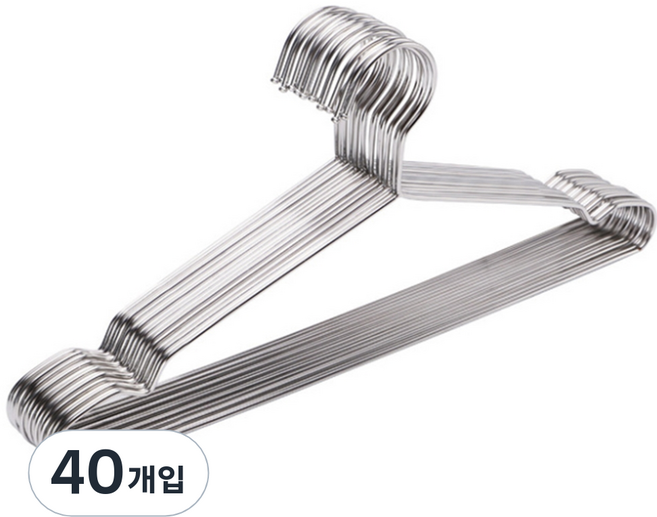 홈데코레 튼튼한 스텐 논슬립 옷걸이 코트/외투용 50cm, 40개