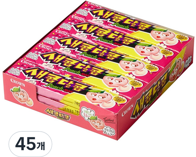 크라운 새콤달콤 복숭아, 29g, 45개