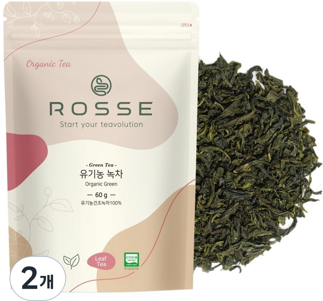 ROSSE 有機綠茶補充包, 2個, 1入, 60g