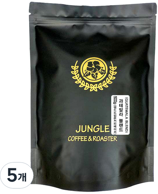 정글커피 과테말라 블랜드 원두커피, 핸드드립(중간), 500g, 5개